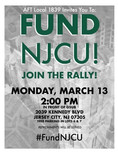 Join the rally to save NJCU and good union jobs!