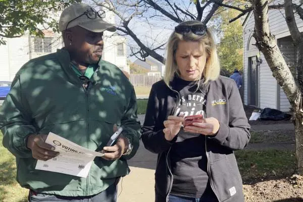 AFL-CIO President Liz Shuler Canvassing