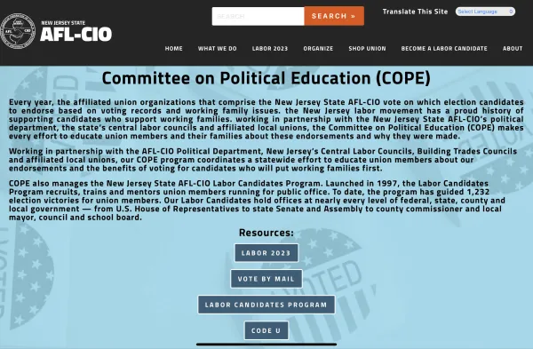 NJ AFL-CIO Committee on Political Education (COPE) 
